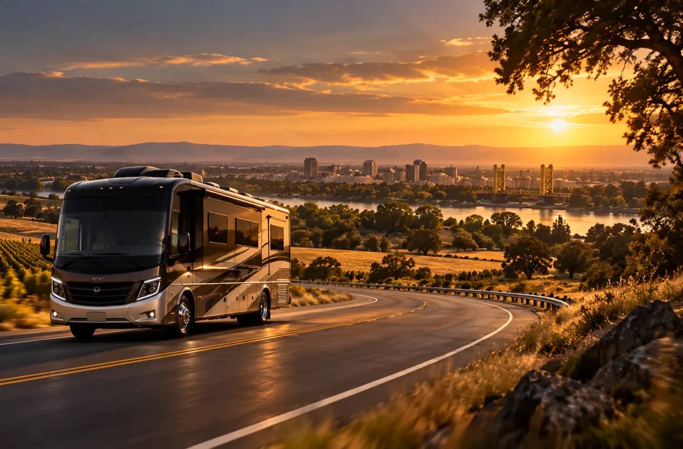 RV travel scene in Northern California supporting RV Sales, Rentals & Service near Fairfield, CA