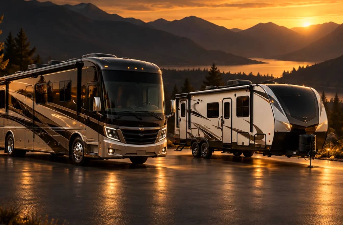 RV travel scene in Northern California supporting RV Sales, Rentals & Service for Yolo County