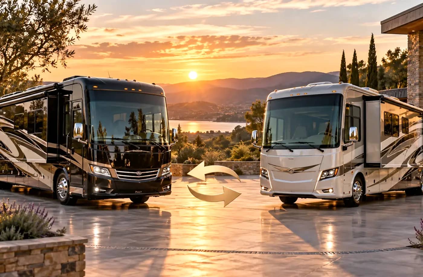 RV purchase, financing or trade planning scene supporting RV Financing in Davis, CA