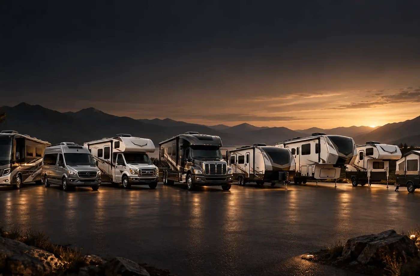 RV research and trip-planning scene supporting RV Guides and Frequently Asked Questions FAQ