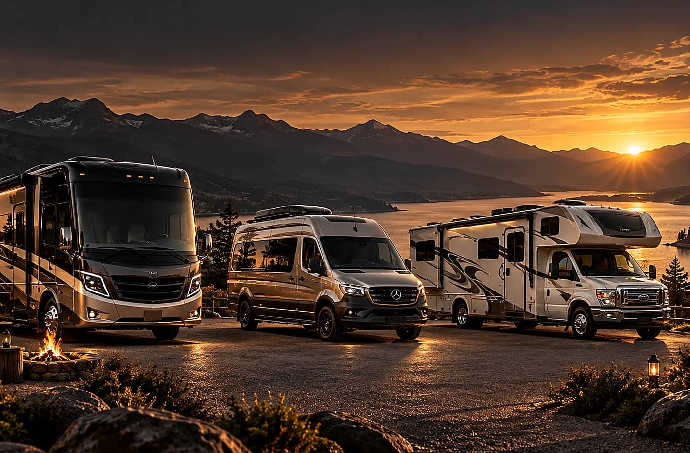 RV rental and road-trip scene supporting Plan the rental around the trip, not only the RV