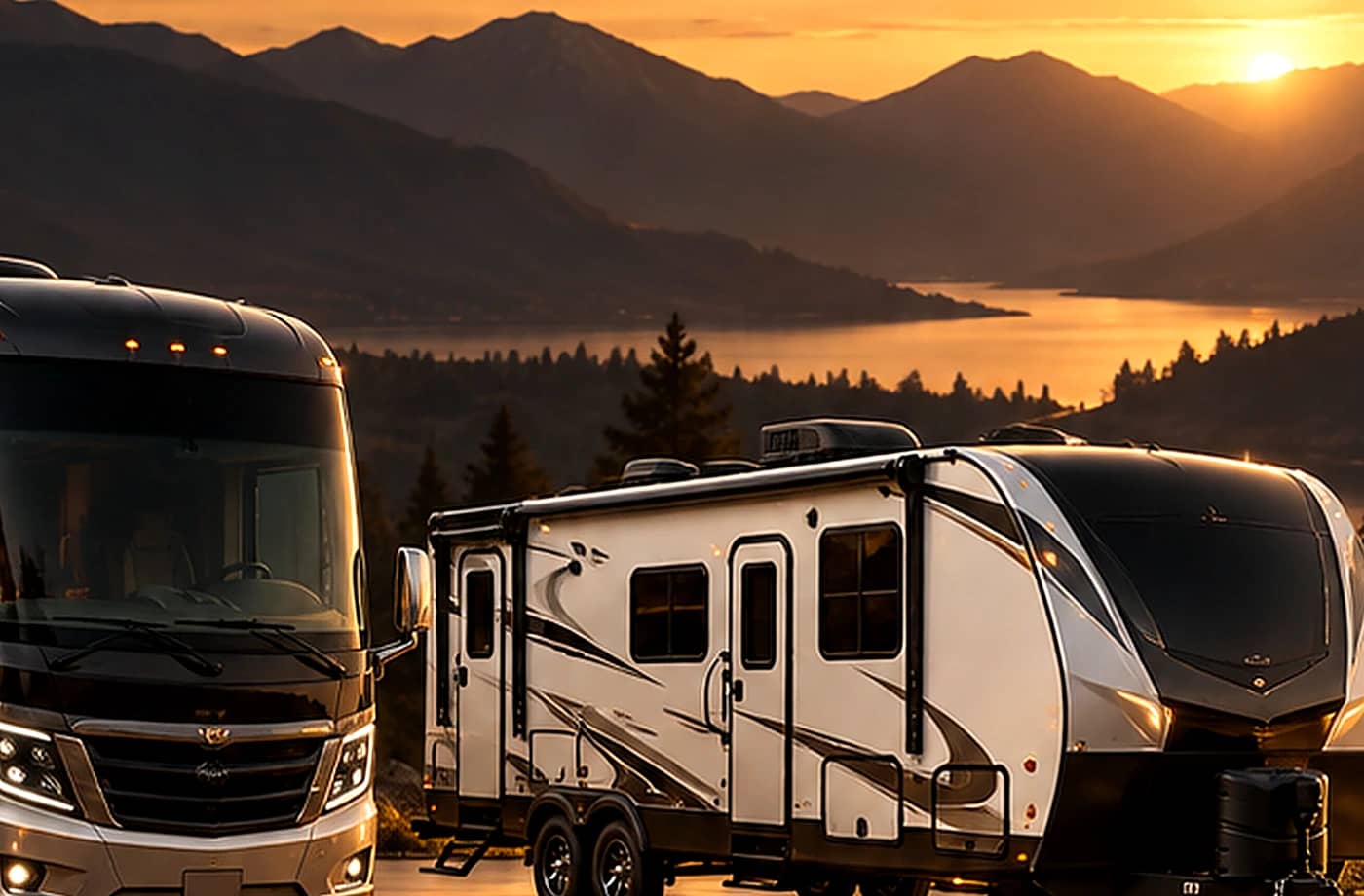 RV rental and road-trip scene supporting Weekly RV Rentals in Davis, CA FAQ