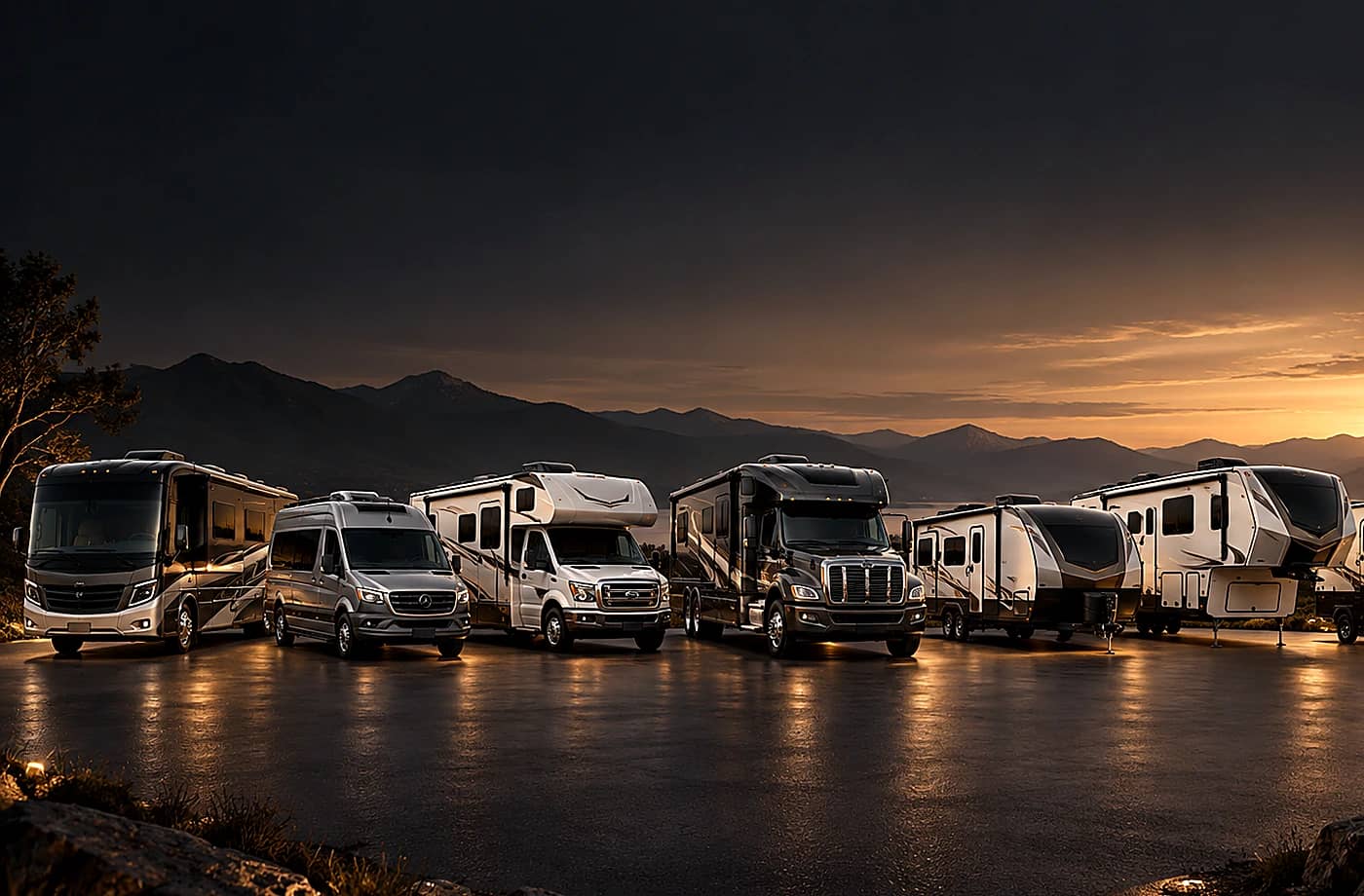Motorhome and towable RV scene supporting Compare the real specifications behind the label