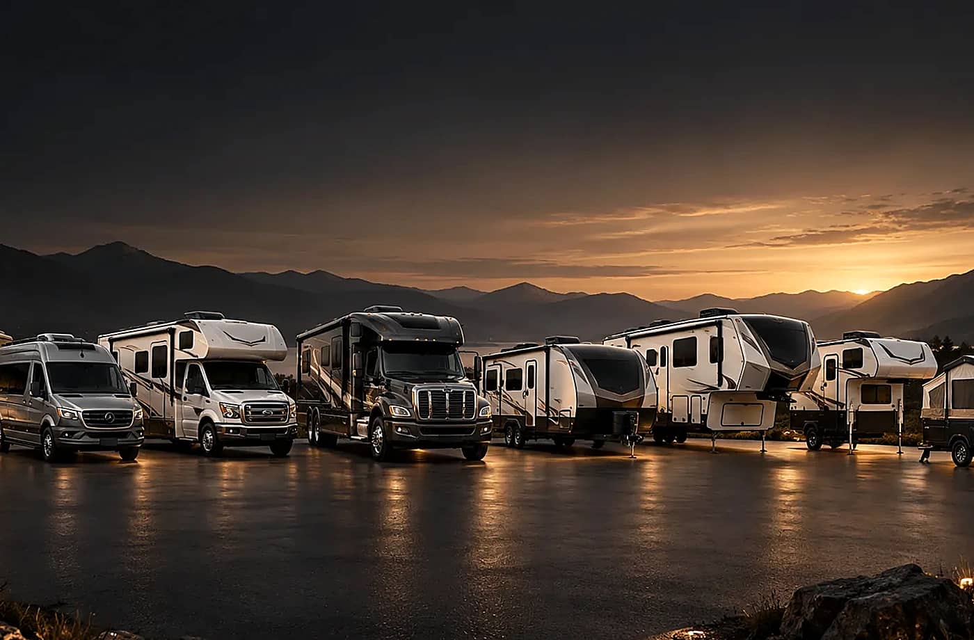 Motorhome and towable RV scene supporting Recently Added RVs in Davis, CA