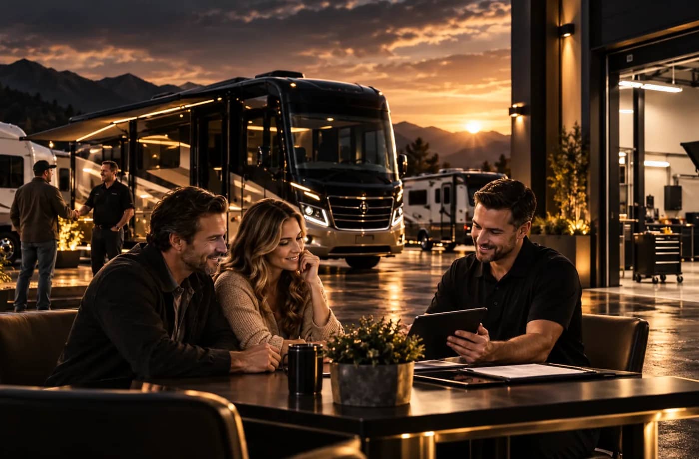 RV service and maintenance scene supporting RV Service Center in Davis, California