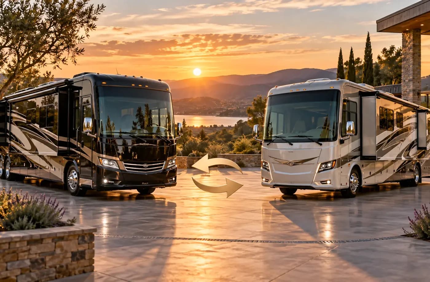 RV purchase, financing or trade planning scene supporting Used RV Financing in Davis, CA