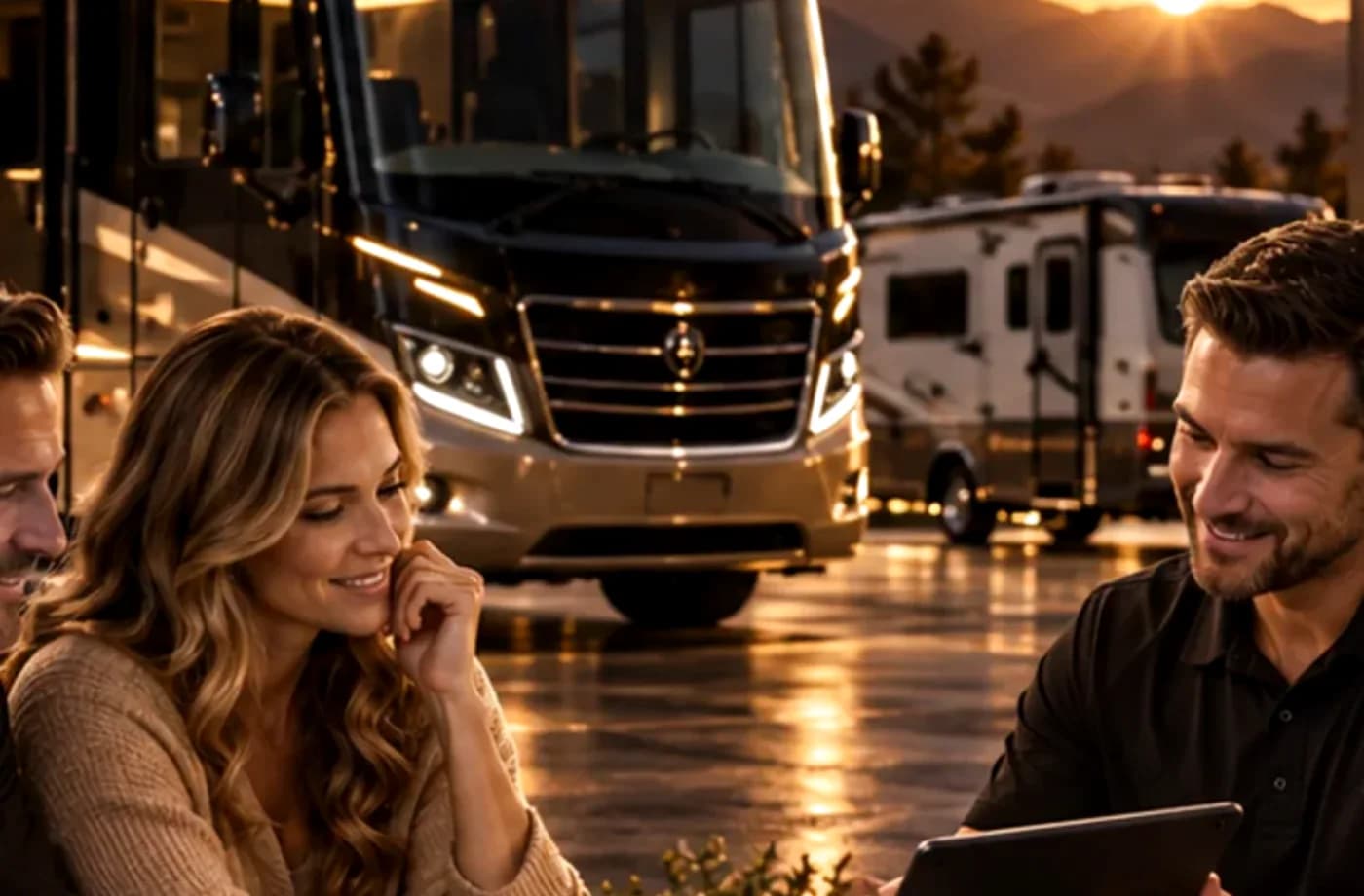 RV purchase, financing or trade planning scene supporting RV Financing near Auburn, CA