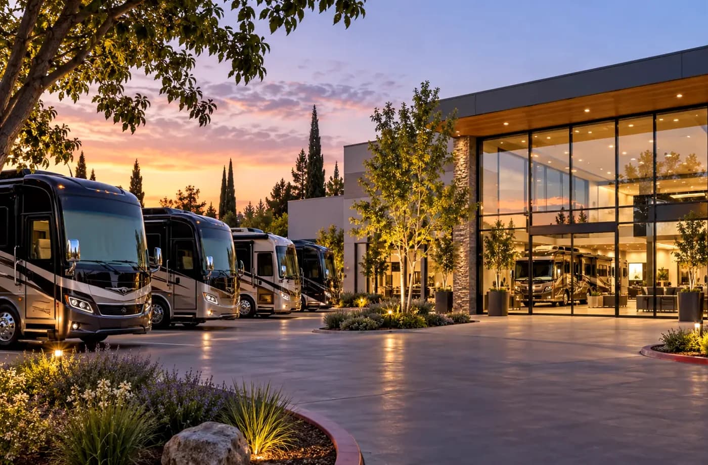RV purchase, financing or trade planning scene supporting We Buy RVs in Davis, California