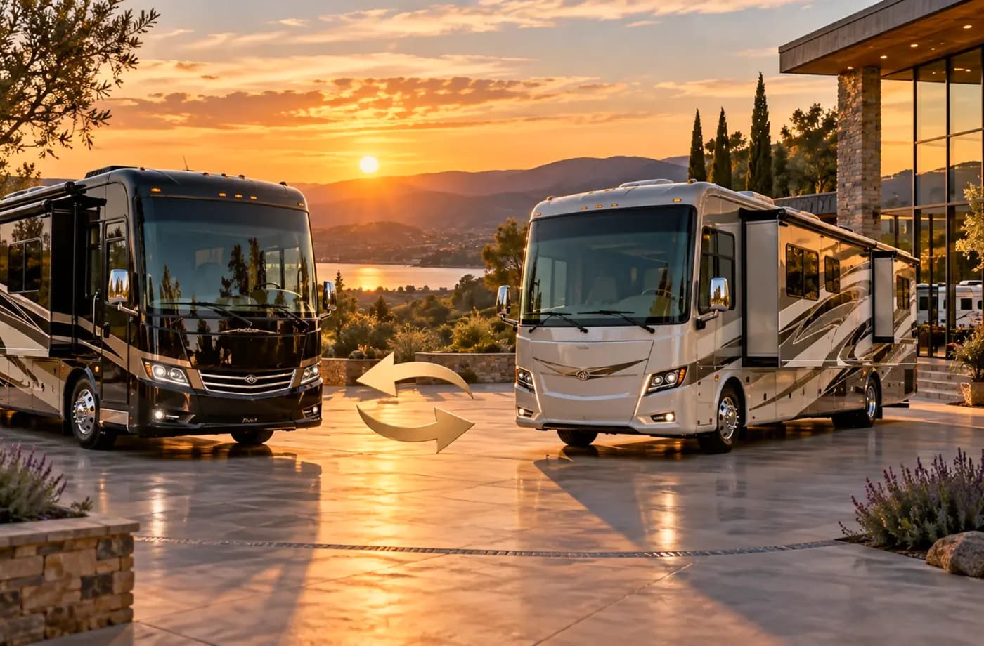 RV purchase, financing or trade planning scene supporting Apply for RV Financing