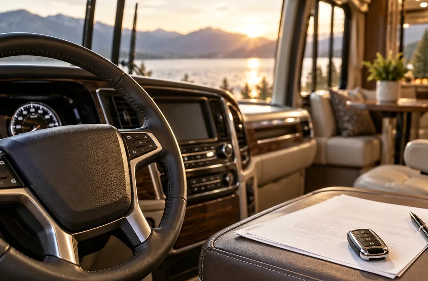 RV purchase, financing or trade planning scene supporting Sell Your RV near Rosemont, CA
