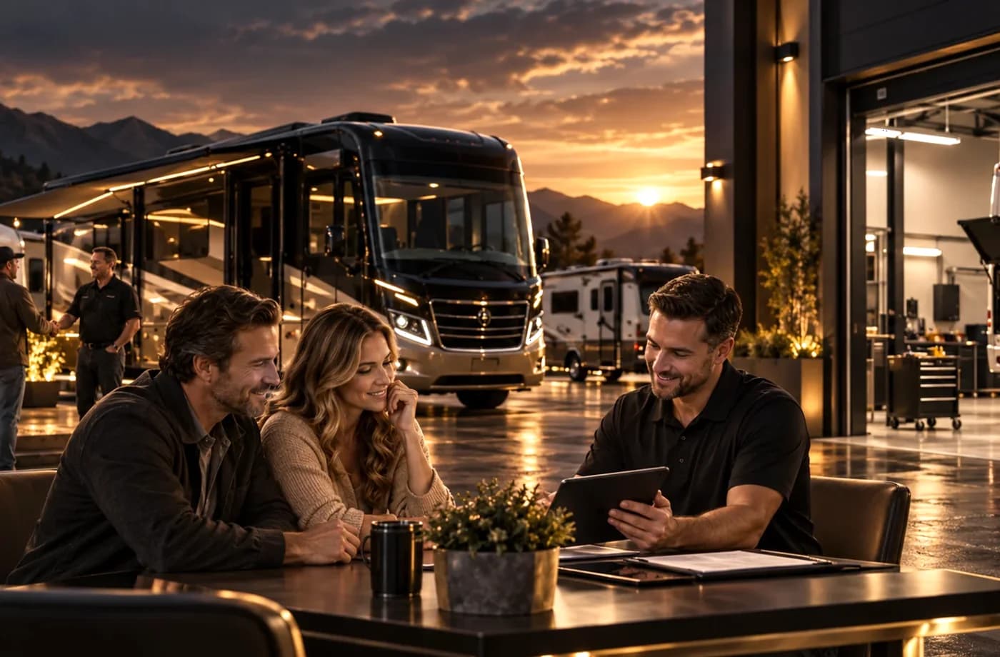 RV purchase, financing or trade planning scene supporting RV Financing near Dixon, CA