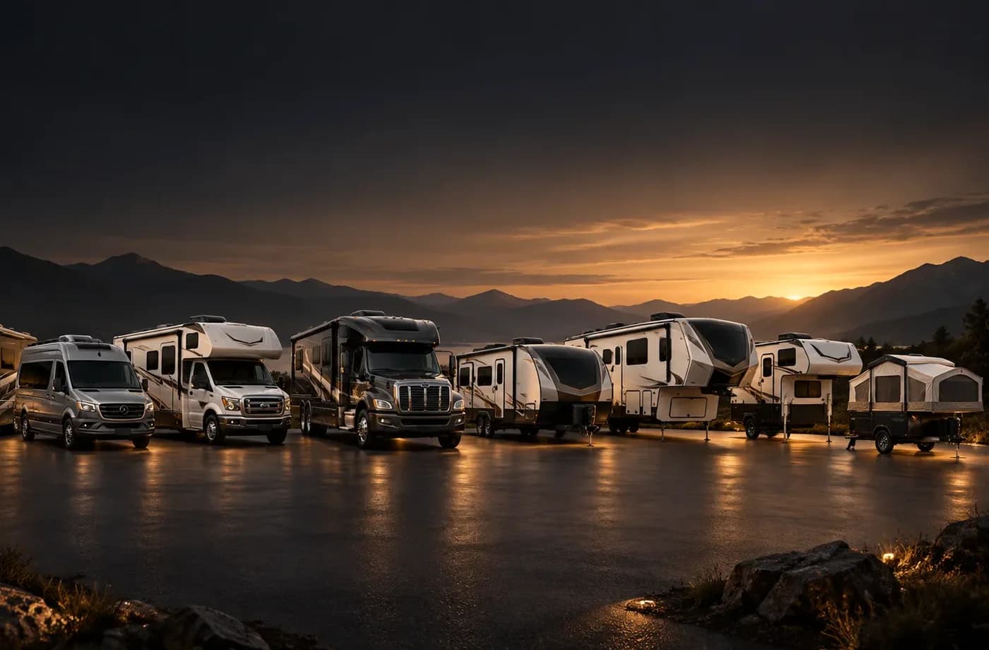 RV research and trip-planning scene supporting RV Service FAQ