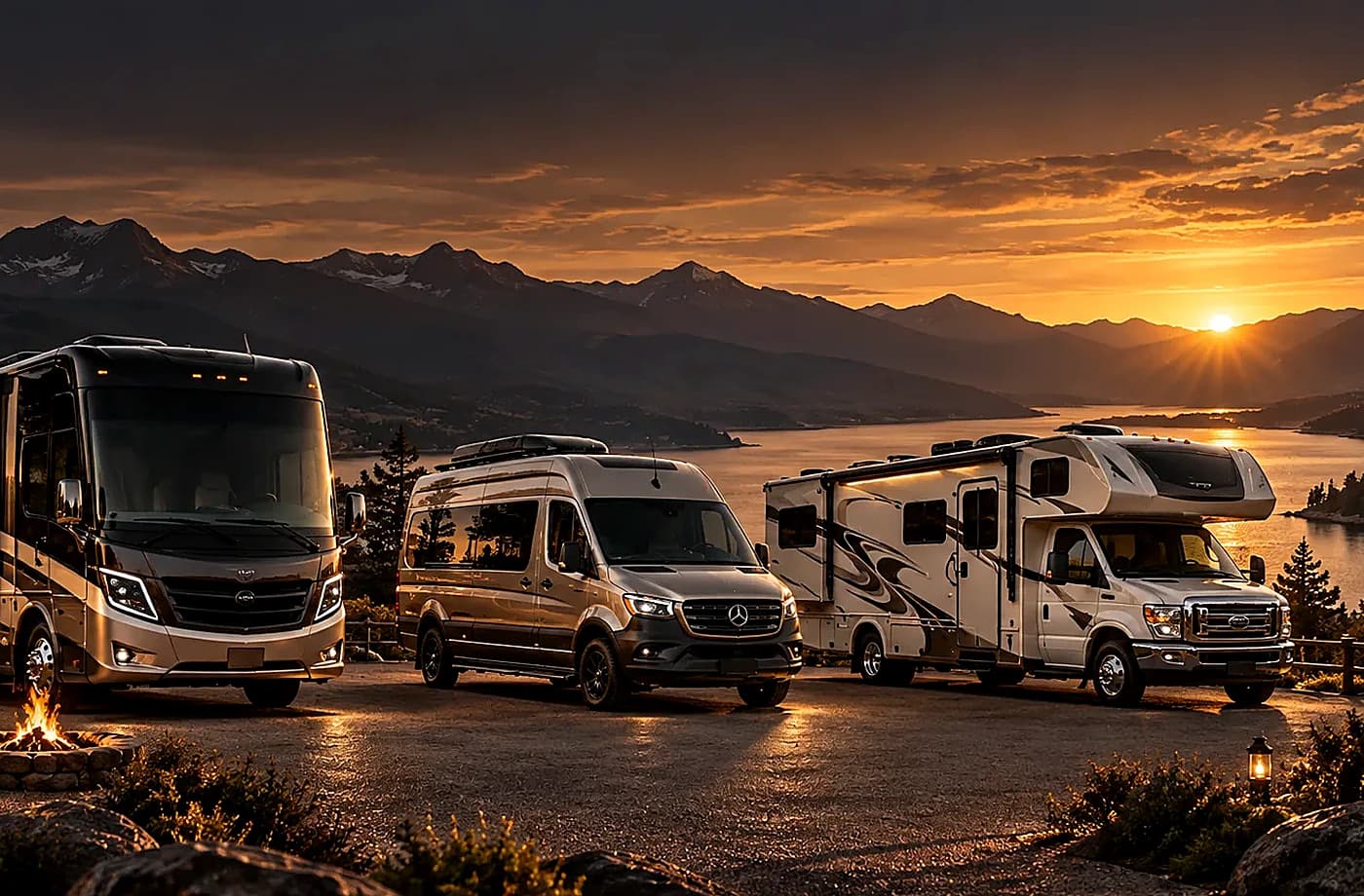 RV rental and road-trip scene supporting Family RV Rentals in Davis, CA