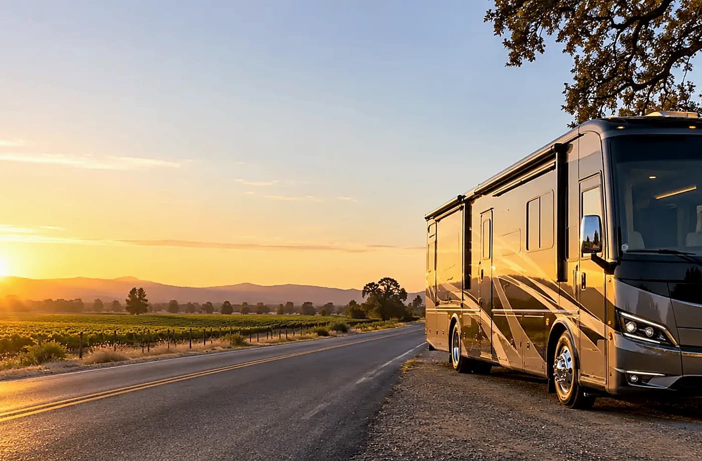 RV rental and road-trip scene supporting RV Rentals near Clarksburg, CA
