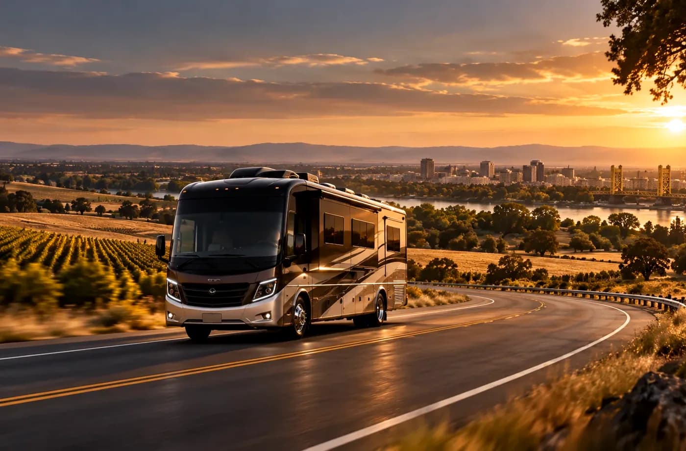 RV travel scene in Northern California supporting RV Sales, Rentals & Service near Roseville, CA
