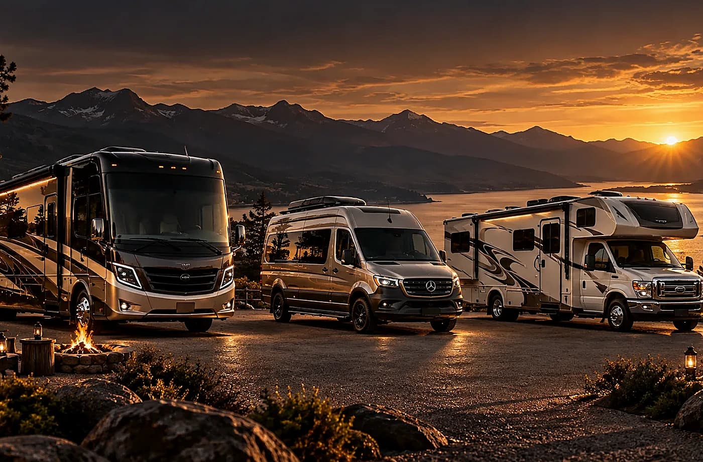 RV rental and road-trip scene supporting RV Rentals near Folsom, CA